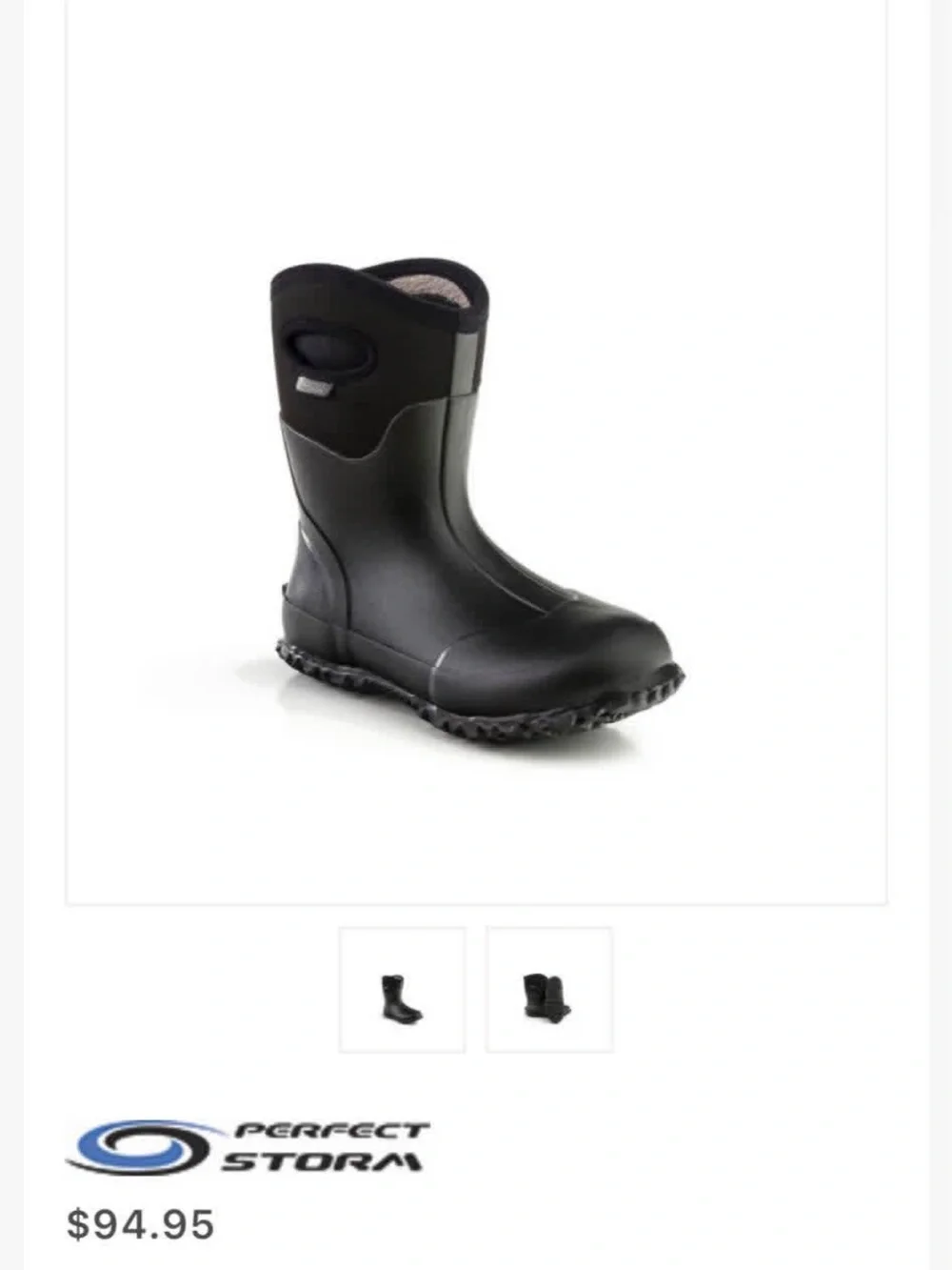 Kids Black Waterproof Rain Boot